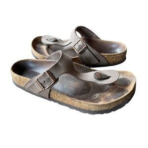 Birkenstock Gizeh Mocha Brown Birko-Flor Thong Sandals Womens EU 36 US 5-5.5